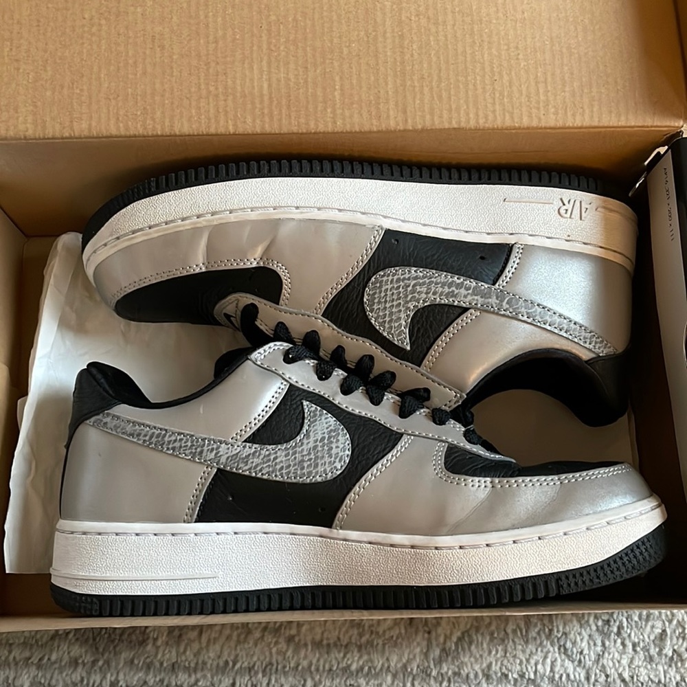 Nike Air Force 1 Silver Snake Size 7